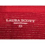 Laura Scott  Crinkle Short Sleeve Red Metallic T-Shirt Size XL Photo 6