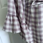 Nordstrom Gingham Long Robe Checkered Wrap Dress XL Ruffle Trim Belted Rayon New Photo 2