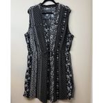 SheIn Patchwork Dress Multi Print Sleeveless Knee Length Elastic Tie Waist 2X # Photo 1