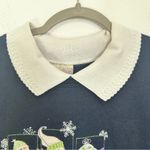 Vintage Grannycore Grandma Sweater Snowman Embroidered Collared Top Stitch‎ 3XL Blue Size 3X Photo 2