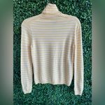 Pendleton  Merino Wool Striped Turtle Neck Sweater - Soft Yellow & White Photo 2