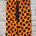 Pillow Talk Size Small Halloween Pumpkin & Cat Soft Fleece Waist Tie PJ Pants Orange Photo 3