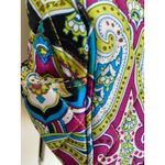Vera Bradley Small Silk Collection Bella Paisley Purse Purple Teal Lime Photo 2