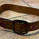 Ginuwine, leather tooled and painted belt with a brass buckle Photo 1