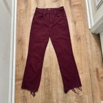 MOTHER | The Tripper High Rise Ankle Fray Denim Jeans, Play Date, Burgundy, 28 Purple Photo 3