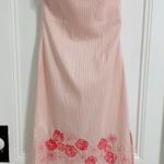 EXPRESS Stretch Pink Strapless Floral Dress Photo 1