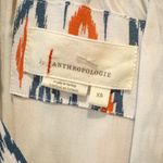 Anthropologie Robin Tiered Ruffle Dress in Ikat White & Blue Print XS Photo 5