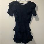 Love Shack Fancy Womens Elegant Gwen Ruffled Tiered Mini Dress Black Photo 4