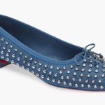 Christian Louboutin  Sweetie Jane Spikes Denim Ballet Flats Size 40 Photo 0