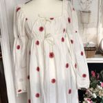 Free People NWOT $168 Boho  White & Red Emory Embroidered Midi Dress Sz XS-M Photo 3