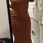 Sweater Maxi Dress Orange Size M Photo 0