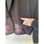 Bandolino Womens Brown Jacket One Button Blazer W/ Appliqué Design Size 8 Photo 3