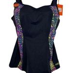 Panache Women's Size 30DD Sports Vest Black Multicolor Convertible Geo Print NWT Photo 0