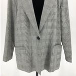 Houndstooth 80’s Vintage Haberdashery Lined Black White Blue Blazer Long Sleeve Photo 4