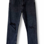 AGOLDE Riley High Rise Straight Crop in Contraband Black Distressed Size 27 Photo 0