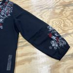 Chico's Bedazzled Floral Tunic Top Dark Romantic Sheer Size 2 Medium 12/14 Photo 7