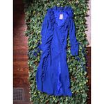 Pretty Little Thing Tall Bright Blue Long Sleeve Frilled Dress Size 4 NWT Photo 10
