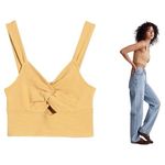 Madewell  Mustard Knotted Crop Top Photo 1