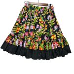 VTG Dancin Duds Womens Skirt XL Black Tropical Fish Ruffle Hem Prairie Cowgirl Photo 3