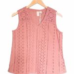 Joie NWT  Blouse Eyelet Lace Crochet Trim Cotton Top Desert Rose Pink Size XS NEW Photo 8
