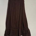 Free People Y2K Brown Long Flowy Maxi Peasant Skirt Photo 0