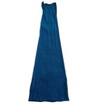 Line and Dot  Metallic Midi Dress Women's Blue M Photo 2