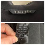 Black Halo Eva Ruffle Plunge Black Sheath Dress Size 4 Photo 9