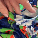 ZARA NWOT  Tropical One Shoulder Bodysuit Top Blue Green M Photo 8