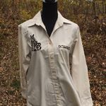 Vintage Long Sleeve Oversized Black Cat Shirt Size XS Tan Photo 12