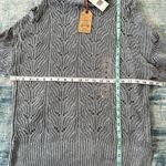Weatherproof Vintage NWT Slub Pointelle Knit Mock Neck Sweater Dusty Blue Medium Photo 7