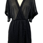 EXPRESS Womens S Dress Metallic Swiss Dot Black Whimsygoth Sheer Witchy Gothic Photo 0