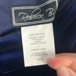 Rebecca B Velvet Formal Dress SIZE 6 Blue Short Prom Evening Form Fit side slit Photo 1