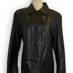 American Leathers Buenos Aires Genuine Leather Jacket Black XL Button Front Coat Photo 0