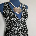 Earth Song Black White Print Cotton Summer Dress Size M Photo 1
