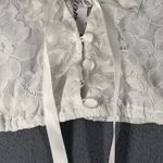 For Love & Lemons  Loretta Cropped Blouse Womens XL White Lace Floral Top NWT Photo 4