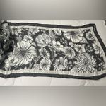 Brighton  Women’s 100% Silk Scarf - Black & White Floral Photo 4