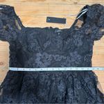 Notable Elegance Black Mesh Floral Applique Bustier Midi Dress Size L Photo 2