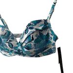 La Blanca Santorini Blue White Floral Print Wrap V-Neck Bikini Swim Top Size 12 Photo 4
