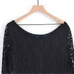 Shoshanna Daphne Floral Lace Mini Dress Scallop Hem Stretch Black Navy Blue 12 Photo 7