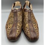 Pikolinos Women’s Romana‎ Shoes Sz 36 Brown Leather Flower Cutout Slingback Photo 2