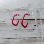 Vintage Earrings for Pierced Ears Unusual Shape Red Photo 4