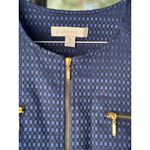 Laura Ashley Womens Blue Jacquard Jacket With Gold Zippers Size M Photo 5