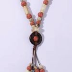 Bohemian Ethnic Style Ceramic Tassel Adjustable Necklace Sweater Chain Accessori Brown Photo 8