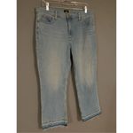 Lee 10 High Rise Relaxed Fit Light Wash Crop Blue Denim Jeans Size 14 Photo 1