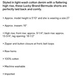 Lucky Brand Jean Shorts NWT Bermuda Denim High Rise Raw Hem Light Wash 30/10 Photo 3