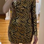 Ark & Co. Gold Sequin One Shoulder Dress Size S Photo 5