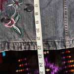 Christopher & Banks Embroidered‎ Jean Jacket. Button up, collar, Large Blue Photo 5