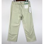 Boyish The Kirby High Rise Straight Jeans in El Cielo Green Crop Raw Hem 29 Photo 10