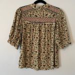 Ba&sh Mel Floral Green Red Button Down Blouse Short Sleeve Boho Women's size 0 Photo 7