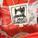 Jaase  Red Asymmetrical Ruffle Floral Mixed Print Skirt Size M Photo 3